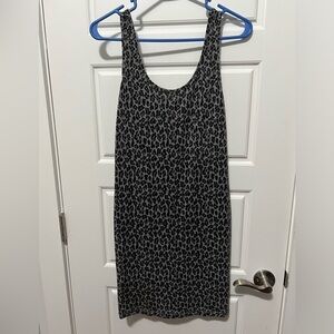 Grey leopard print dress